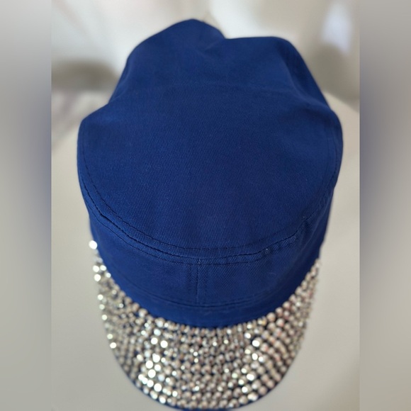 Something Special 100% Cotton Blue Hat Silver Embellishment (894) - Picture 6 of 8